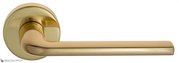 Дверная ручка на круглом основании Fratelli Cattini "LINEA" 7-OLV полированная латунь - фото 8879