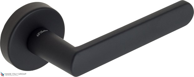 Дверная ручка на круглом основании Fratelli Cattini "NEVADA" 7-NM матовый черный - фото 8918