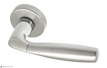 Дверная ручка на круглом основании Fratelli Cattini "JET" 7-CR/CS полированный хром / матовый хром